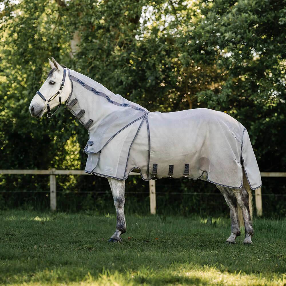 Rambo optimo Horseware Flugtäcke Rambo Optimo Protector Plus - Silver/Grå/Silver