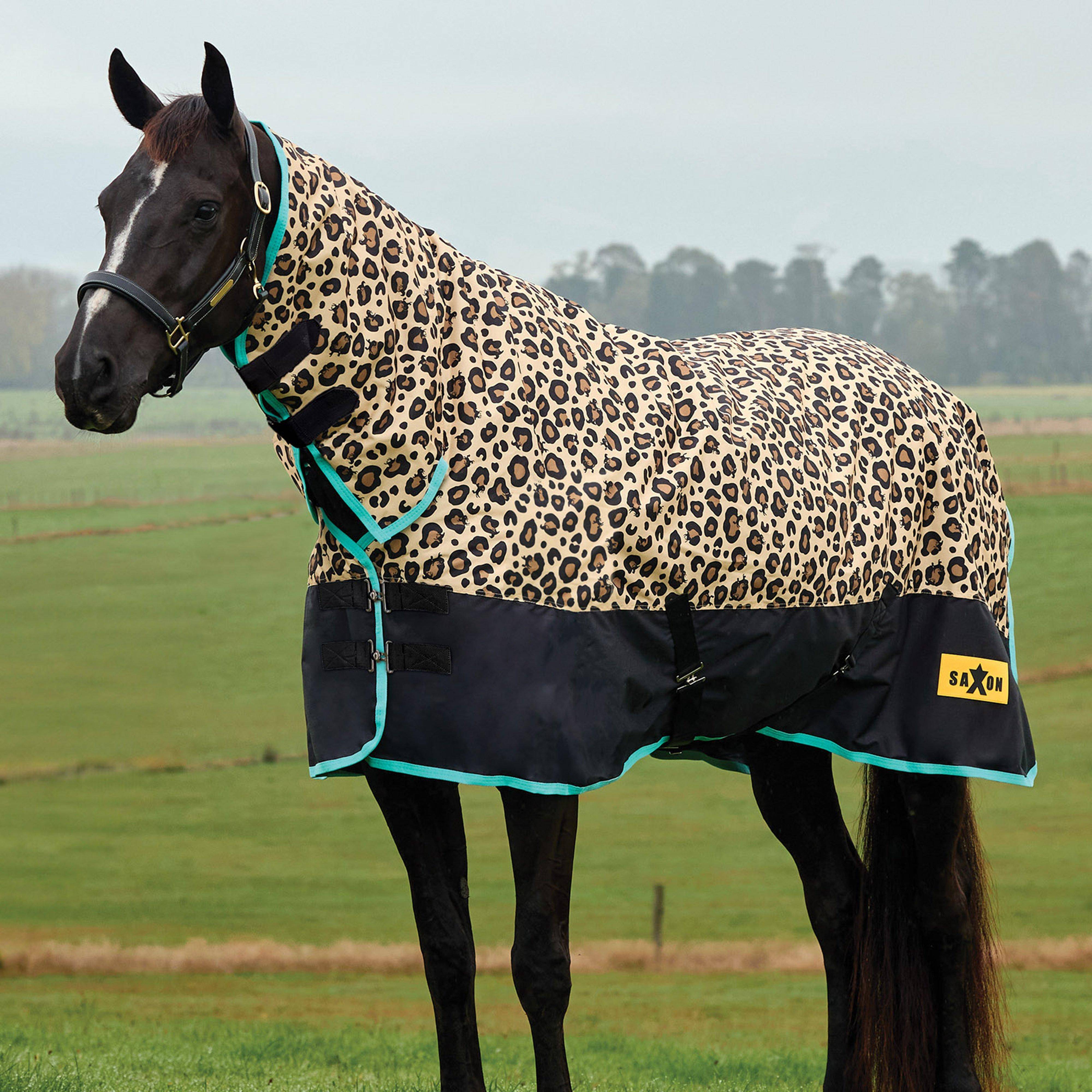 Saxon Defiant 600D Combo Neck Stable Rug - Leopard Print