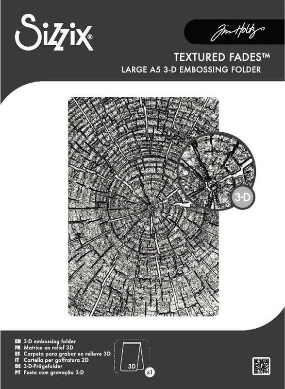 Sizzix 3D A5 Embossing Folder Tree Rings