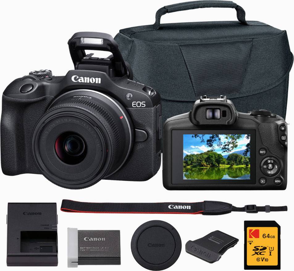 Canon r100 Canon EOS R100 Mirrorless Camera with 18-45mm Lens Bundle