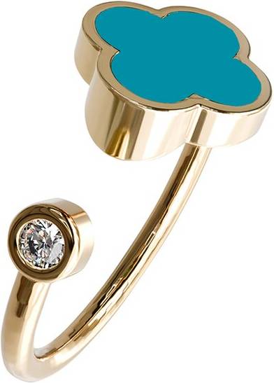 Gabi Rielle 14K Over Silver Turquoise Agate Cz Stackable Ring