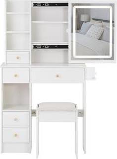 Small makeup vanity Flynama Contemporary Small Tri Color Vanity Table Dressing Table