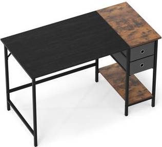 Computer desk with drawers SlickBlue 48 Inch Computer Desk With 2 Fabric Drawers