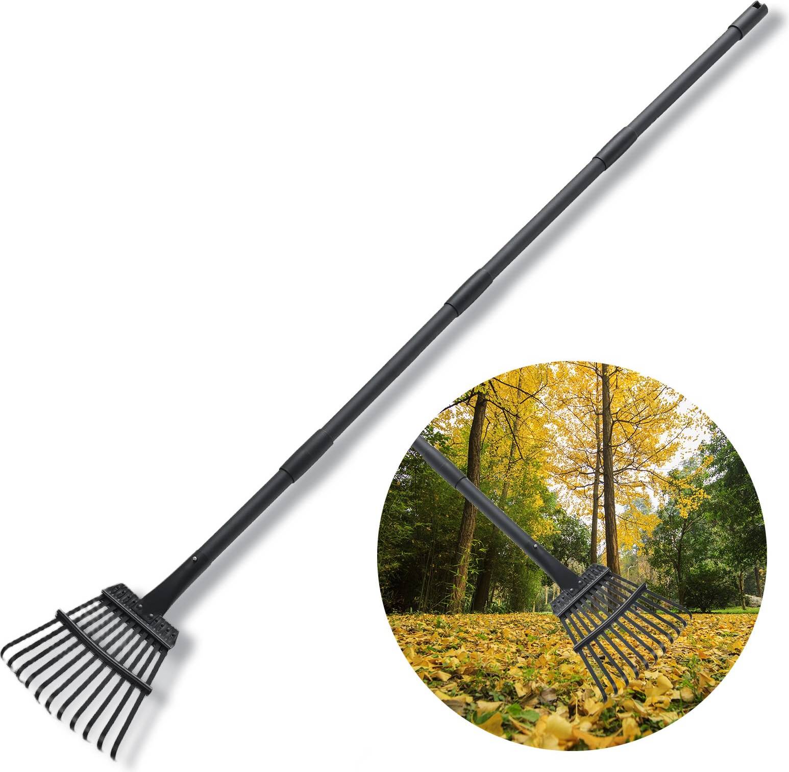 Leaf rake Itopfox Heavy Duty Metal Leaf Rake 64 Inch