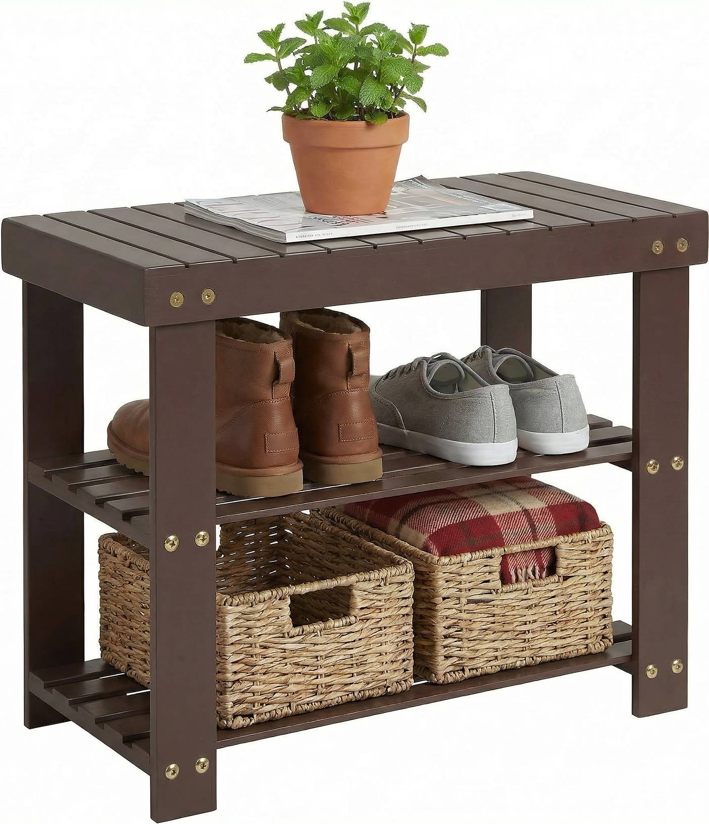 3 tier shoe bench Garvee 3 Tier Shoe Rack Bench Shoe Rack