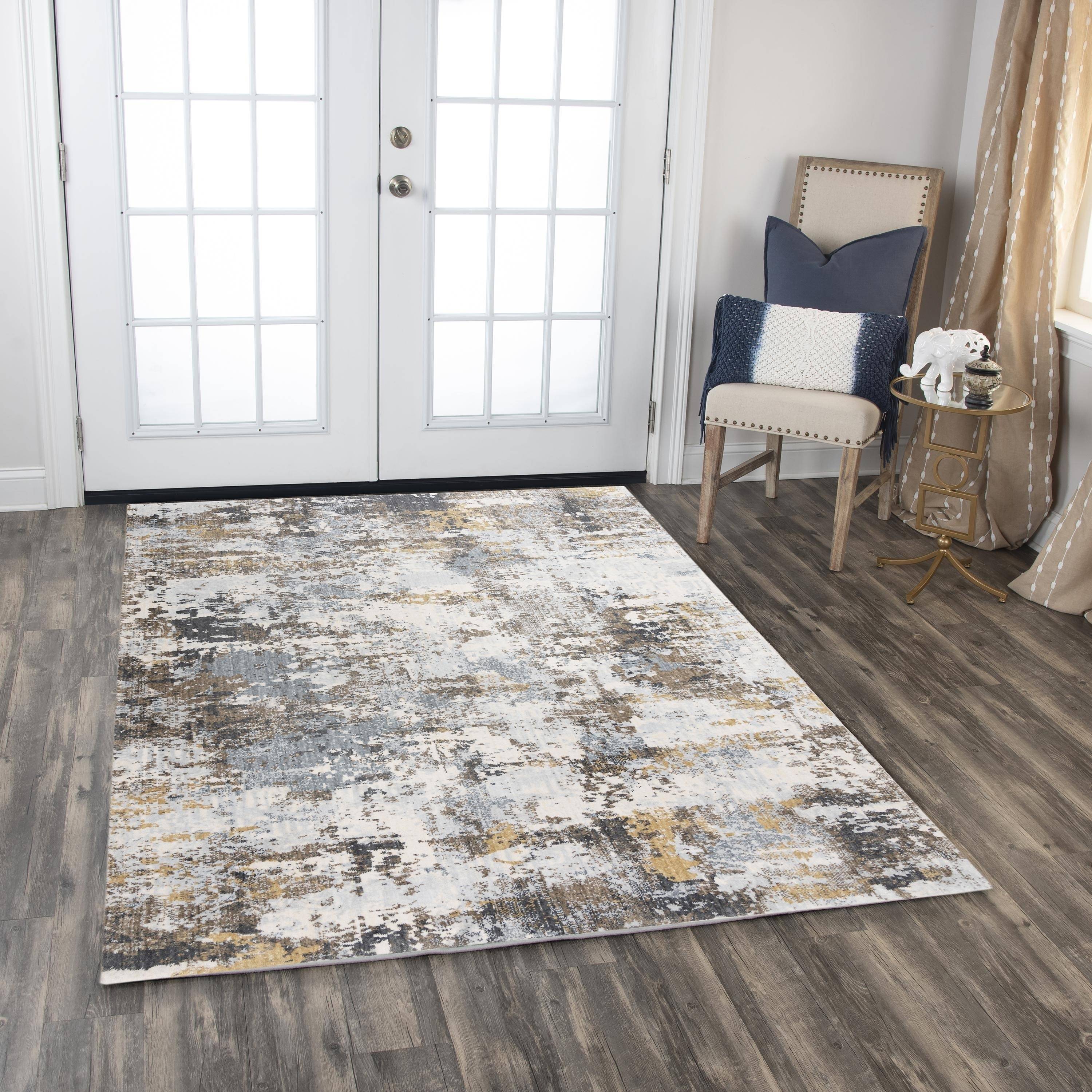 Alora Decor Jade Transitional Multi Recycled Area Rug White, Blue