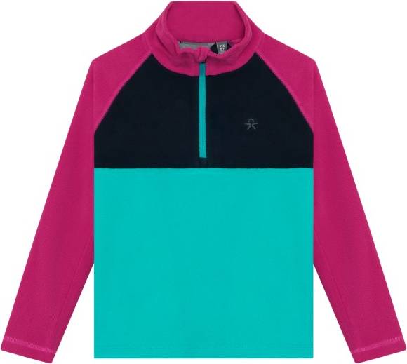 Color Kids Fleece Pulli Colorblock - Turkos