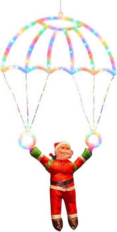 Santa Parachute LED Decor USB Powered Remote Control Julelampe