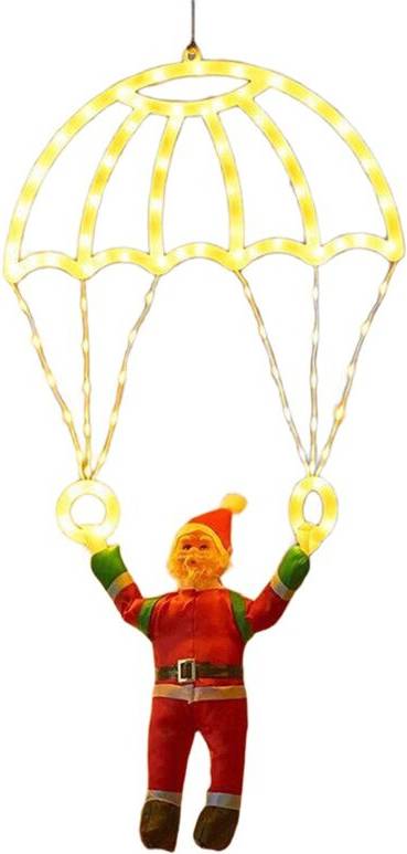 Santa Parachute LED Decor USB Powered Remote Control Julelampe