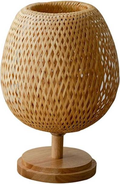 Typecat Bamboo Table Lamp Handmade Rattan Desk Light Table Lamp