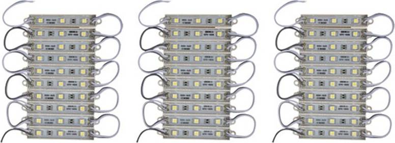 Torribaly 3 x 10Pcs 5050 SMD 3 LED Module Strip String Light LED bånd