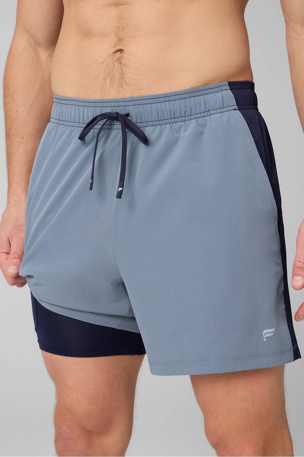 Fabletics O2 Running Shorts Mit Innenhose Vintage Grey
