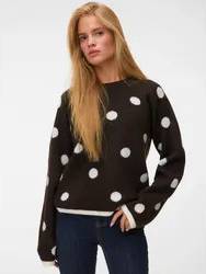 Vero Moda VMLIV LS Knit Exp Rundhalspullover - Braun