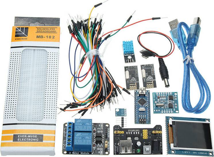 Arduino nano Greenzech Nano V3 Climate Monitor Kit 1.8 Inch TFT GY-68 BMP180 DHT11 RTC Relay Module