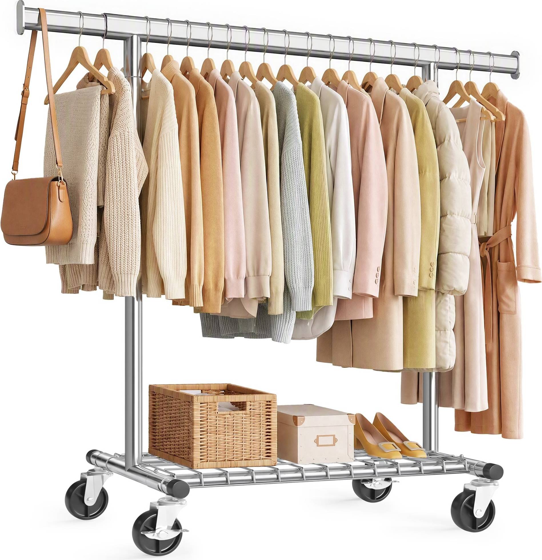 Songmics Clothes Rack with Extendable Rail Clothes Rack