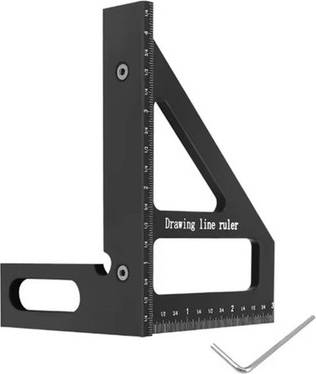 Sodial Woodworking Square Protractor Layout Measuring Ruler