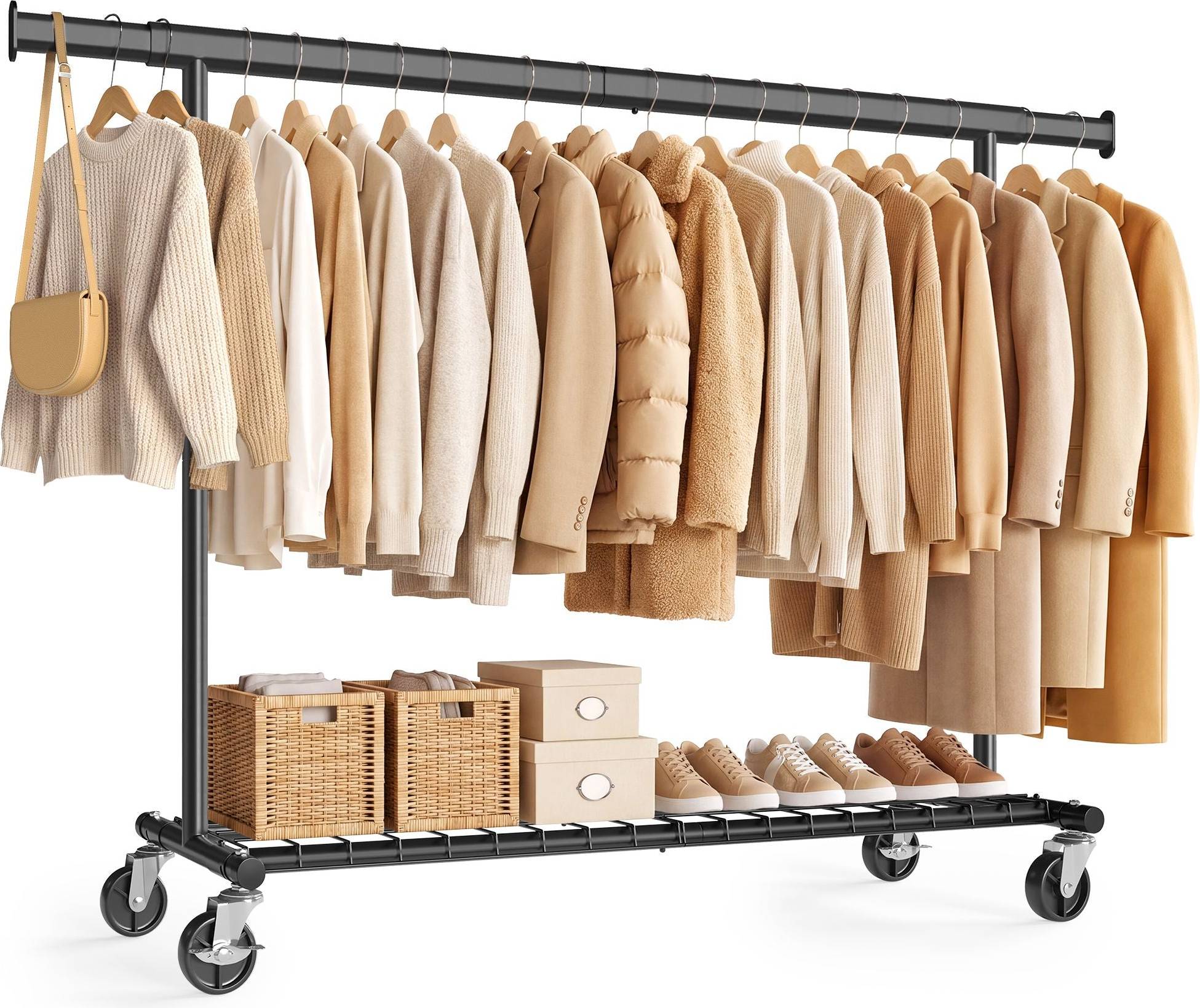 Songmics Clothes Rack with Extendable Rail Clothes Rack