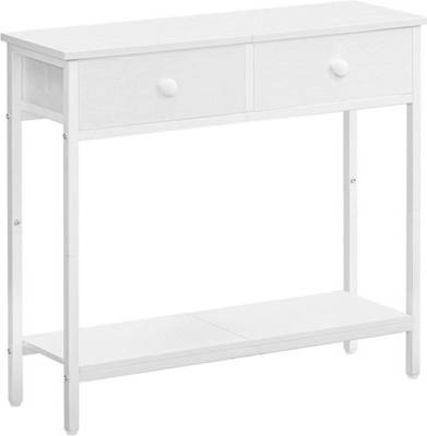 B&Q Compact White Console Table With 2 Drawers Console Table