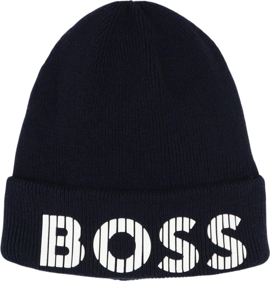 BOSS Lettering Beanie Navy