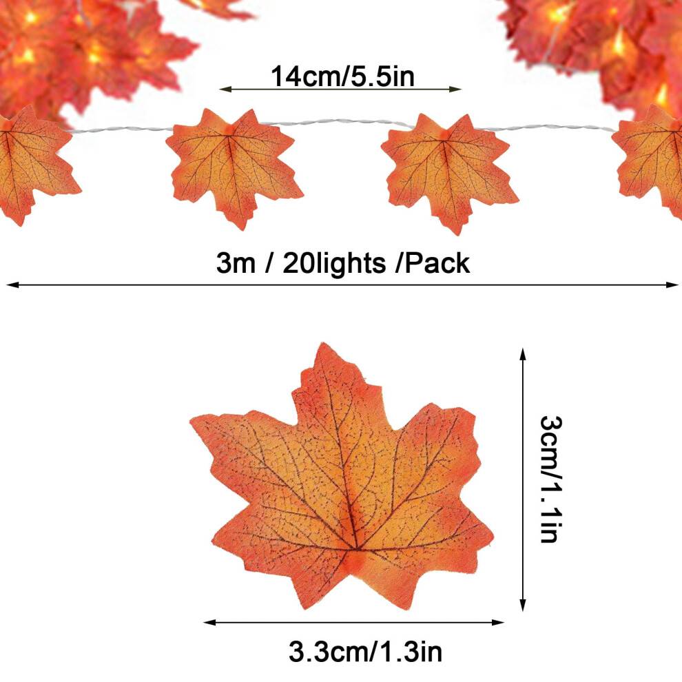 Fall Leaves String Lights 9.8ft 20 LED