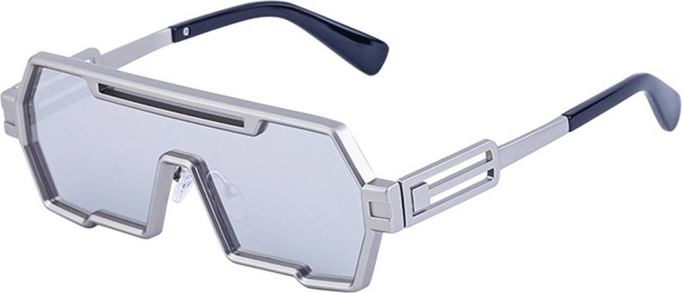 Metal Rectangular Sunglasses - White