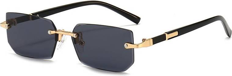 Yiran Rimless Rectangular Sunglasses - Black
