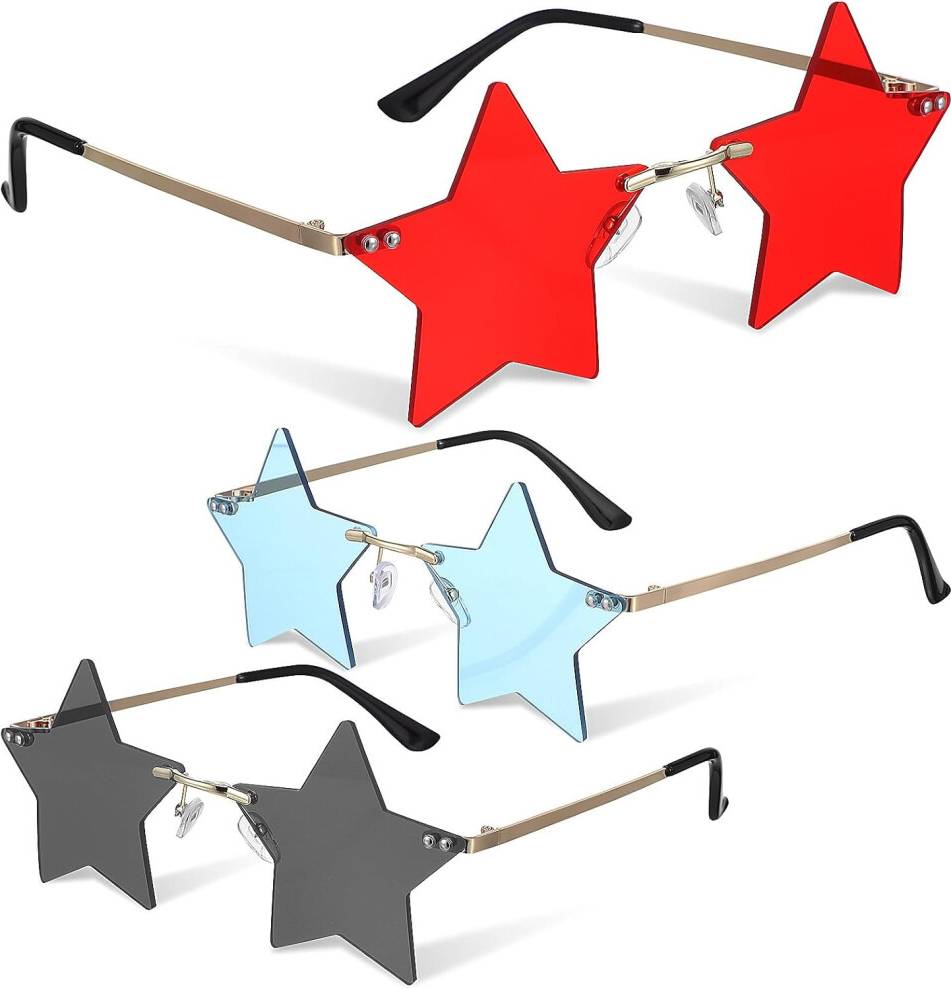 HKHBJS Star Shaped Sunglasses Rimless Funky Eyewear - Rimless