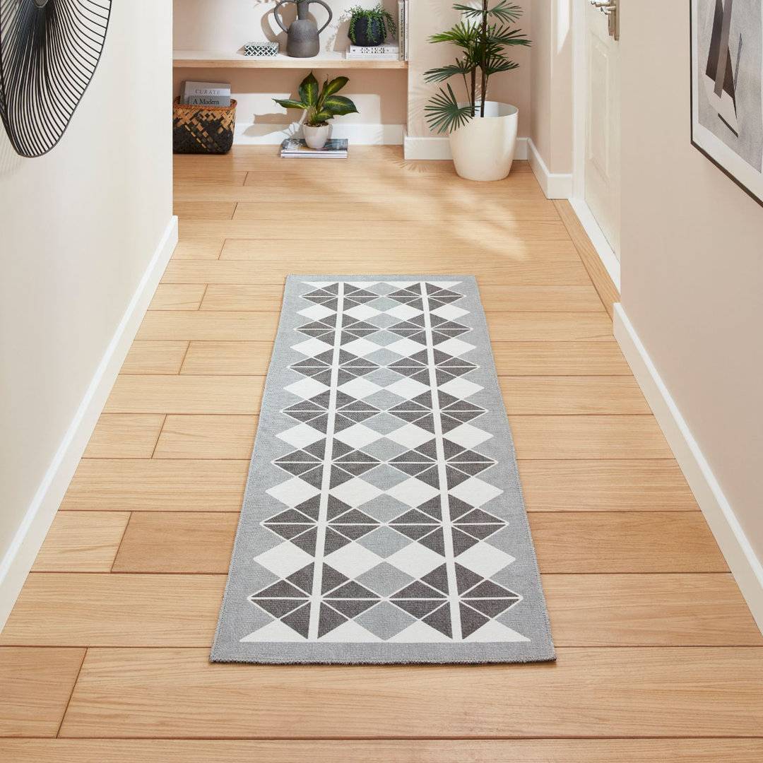 Think Rugs Woven Area Rug 76 x 230 cm Grey