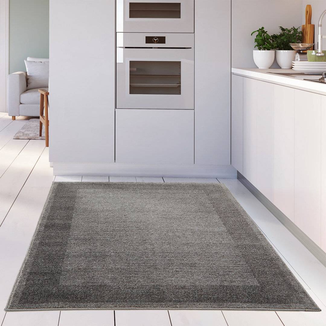 THE RUGS Ephesus Collection Living Room Rug Bordered Design 200 x 290 cm Grey