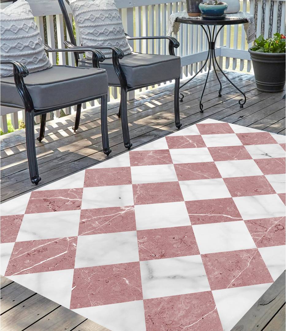 Ebern Designs Rist Geometric Vinyl Machine Printed Area Rug 160 x 230 cm Red