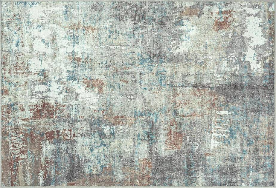 Williston Forge Abstract Area Rug Dark Rectangle 80 x 150 cm Turquoise