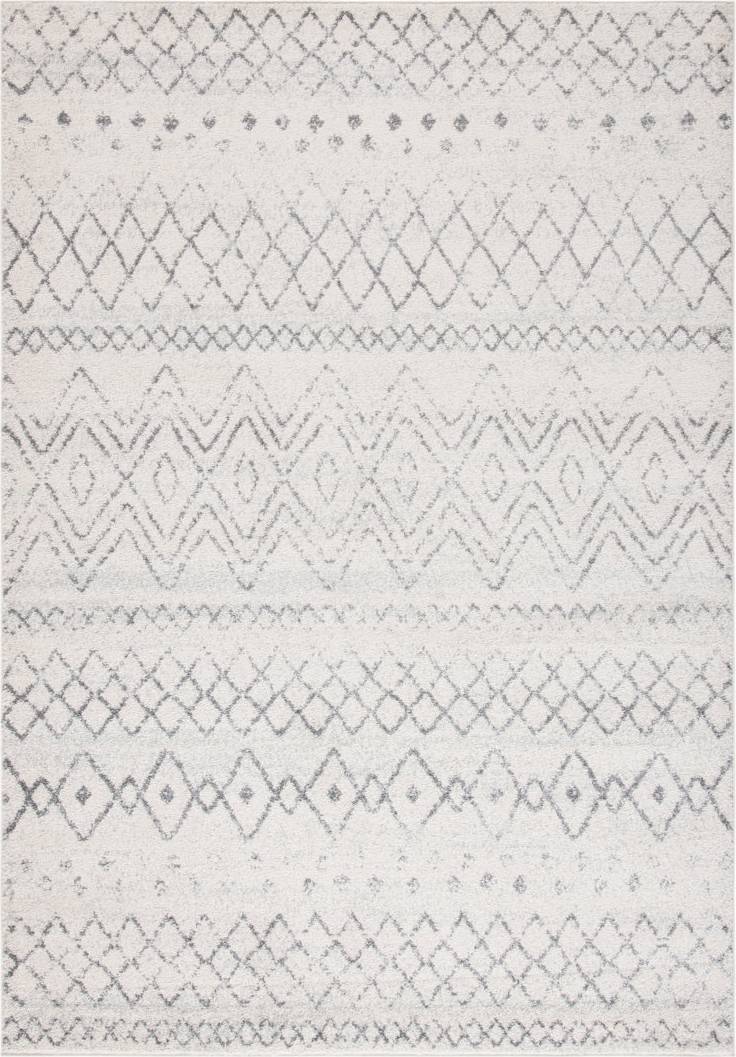 Desma Geometric Area Rug Ivory Rectangle 91 x 152