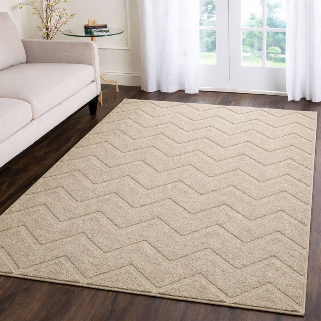 Metro Lane Geometric Area Rug Beige cm