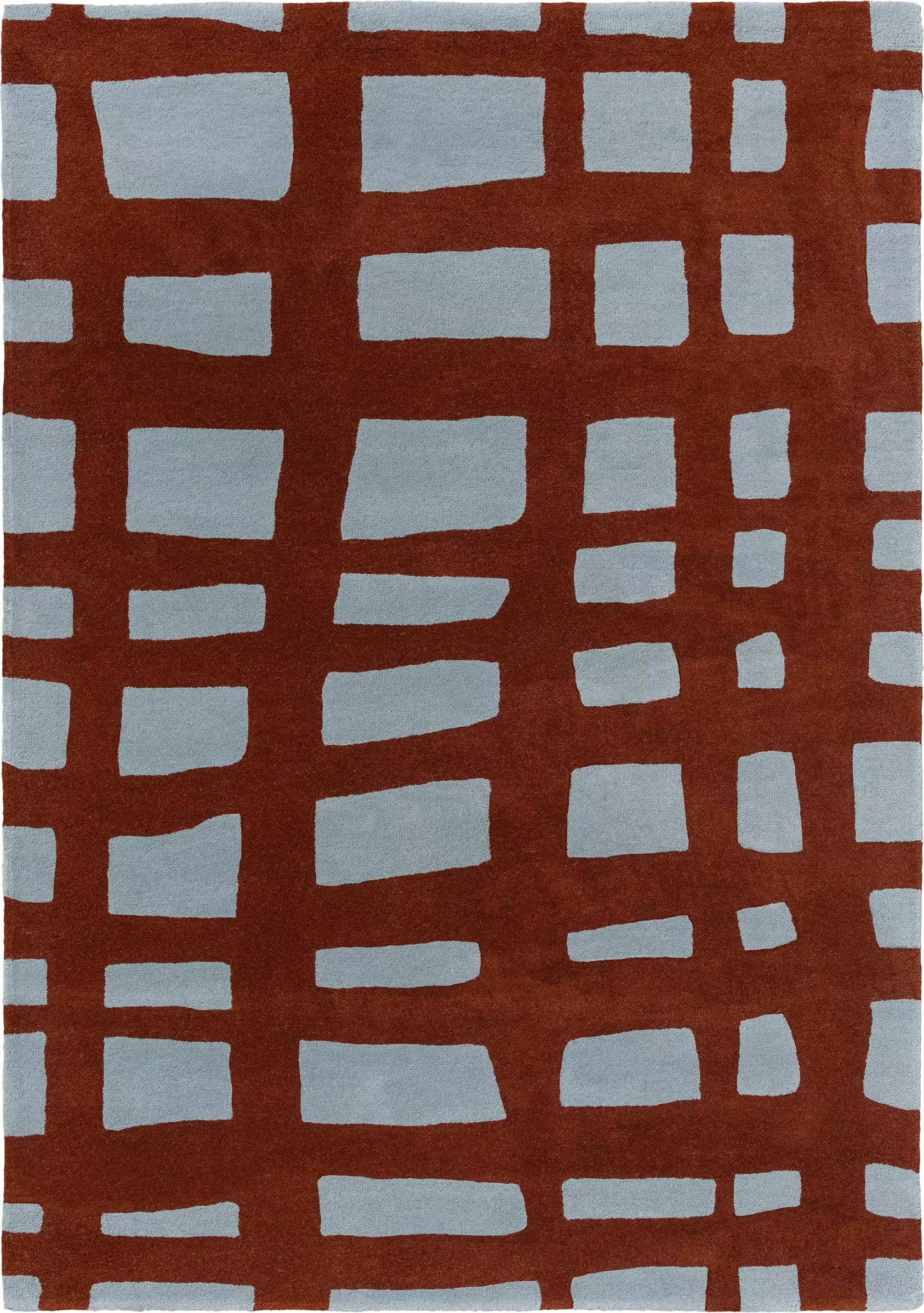 Scion Arlo Crosshatch Pure Wool Rug Brick