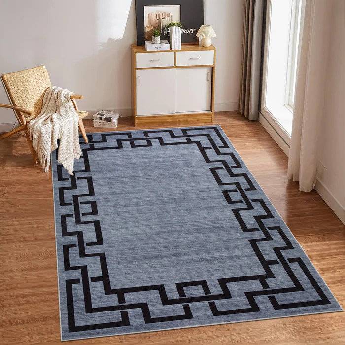 Metro Lane Washable Abstract Area Rug Rectangle 60 x 110 cm