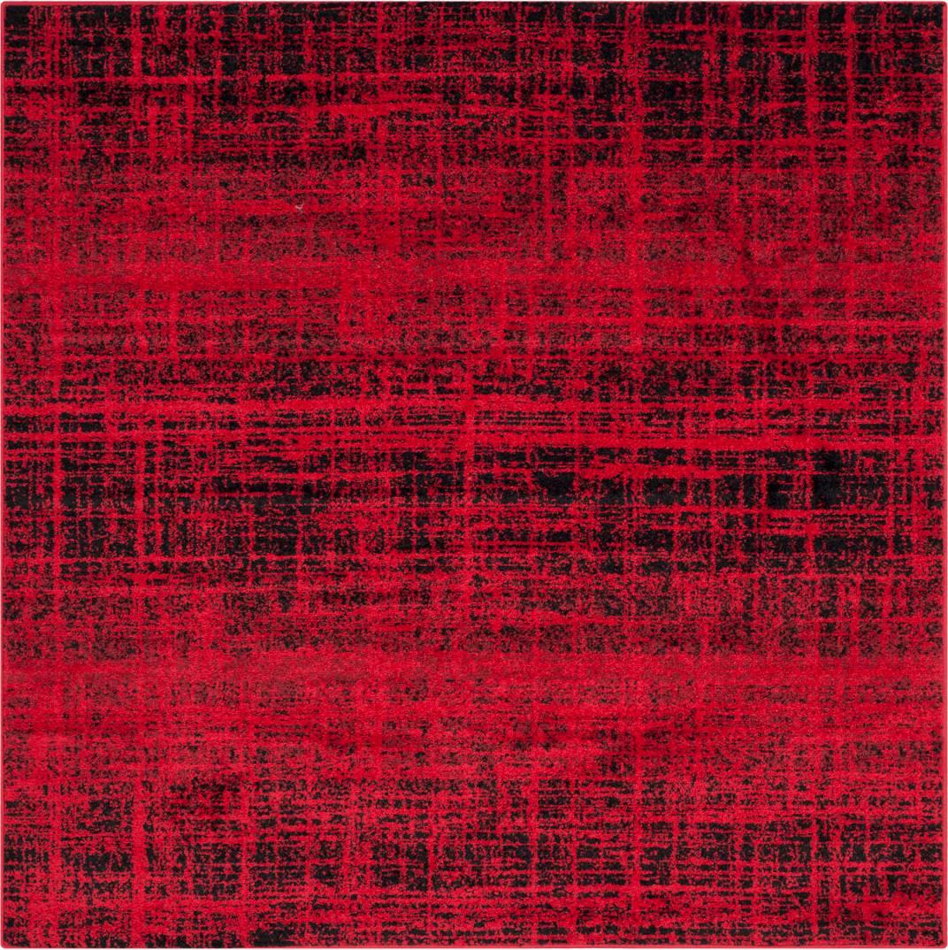 Williston Forge Abstract Area Rug Square 122 cm Red