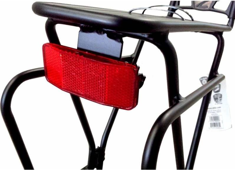 Bicycle Rear Luggage Rack with Red Safety Reflector