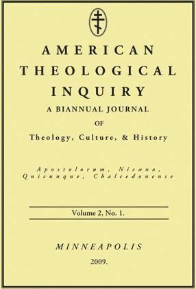 American Theological Inquiry Volume Two Issue One