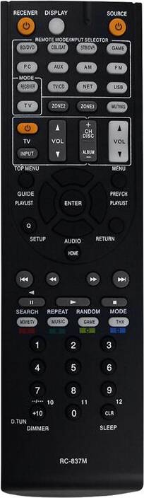 Exogio RC837M Remote Control for AV Receiver