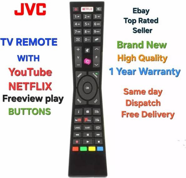 JVC RMC3231 Remote Control for Smart 4K LED TVs
