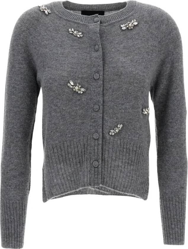 Simone Rocha Cardigan In Cashmere Con Decorazioni - Grigio
