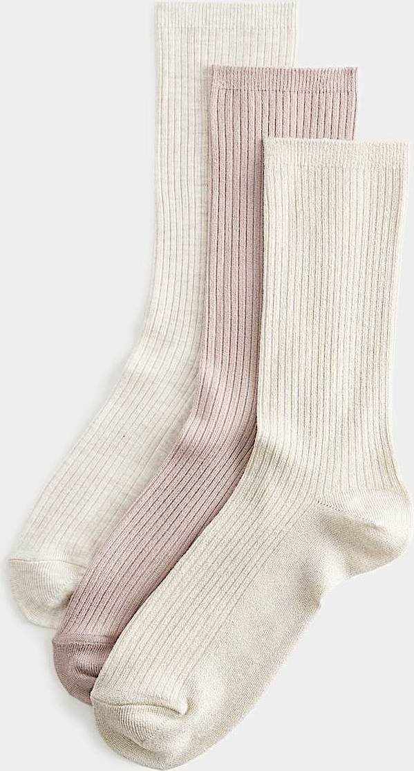 3 Pack Supersoft Ribbed Crew Socks