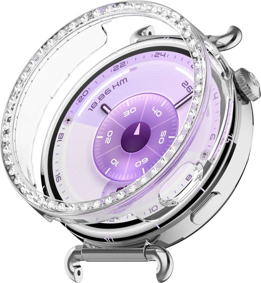 Transparent Watch Case Rhinestone Decor