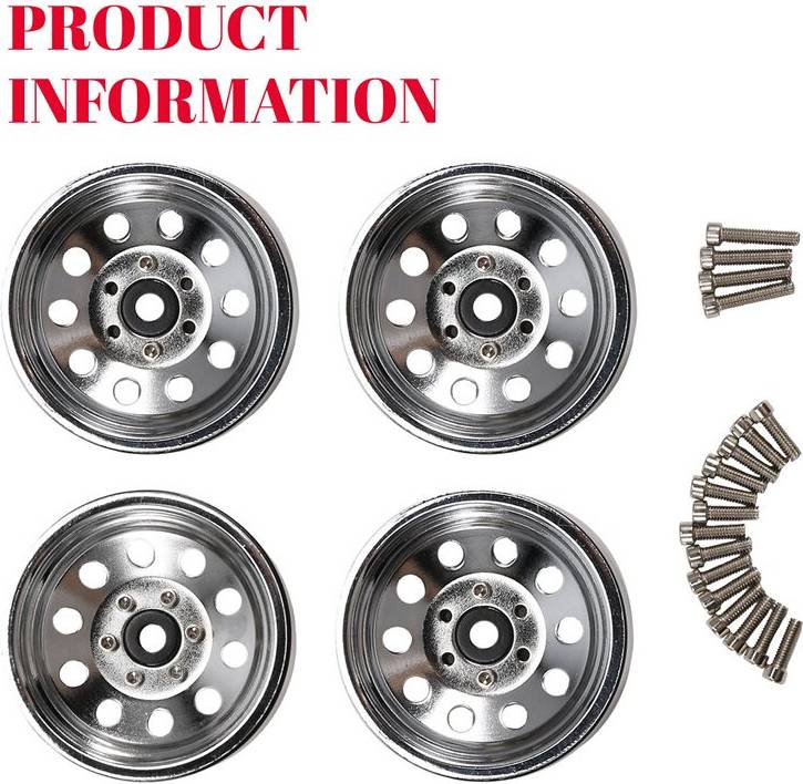 Typecat 4Pcs RC Crawler Zinc Alloy 1.9 Inch Beadlock Wheel Rim