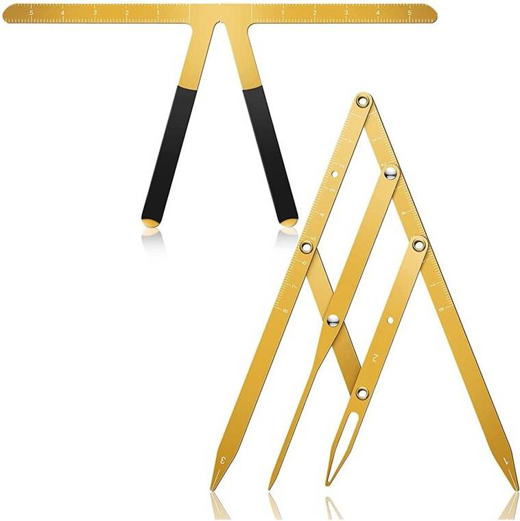 Eyebrow Ruler 3-Point Positioning Golden Proportion Caliper Measuring Tool - Golden