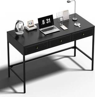 Computer desk with drawers Homfan 47 Inch Computer Desk With 3 Steel Drawers