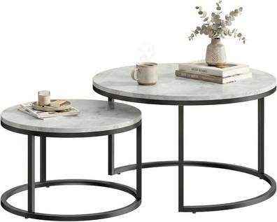 Homcom 2 Pcs Stacking Coffee Table Set Table 2pcs