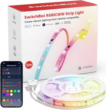 SwitchBot RGBICWW LED Strip Light 5M 72LEDs M Light Strip