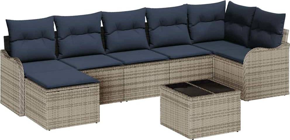 Rattan lounge Gartensofa Set Grau Poly-Rattan Lounge-Set