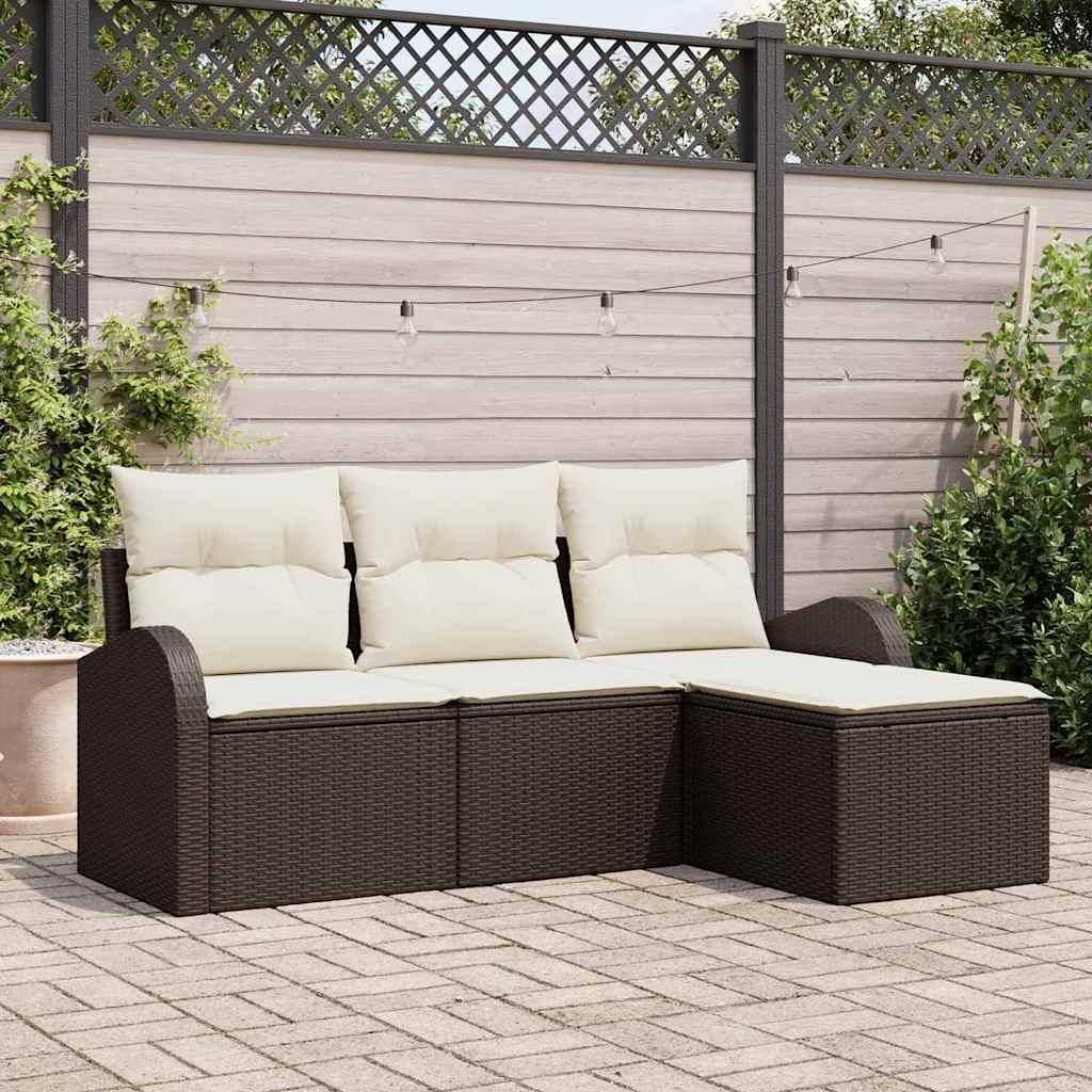 Rattan lounge Gartensofa Set Braun Poly-Rattan Lounge-Set